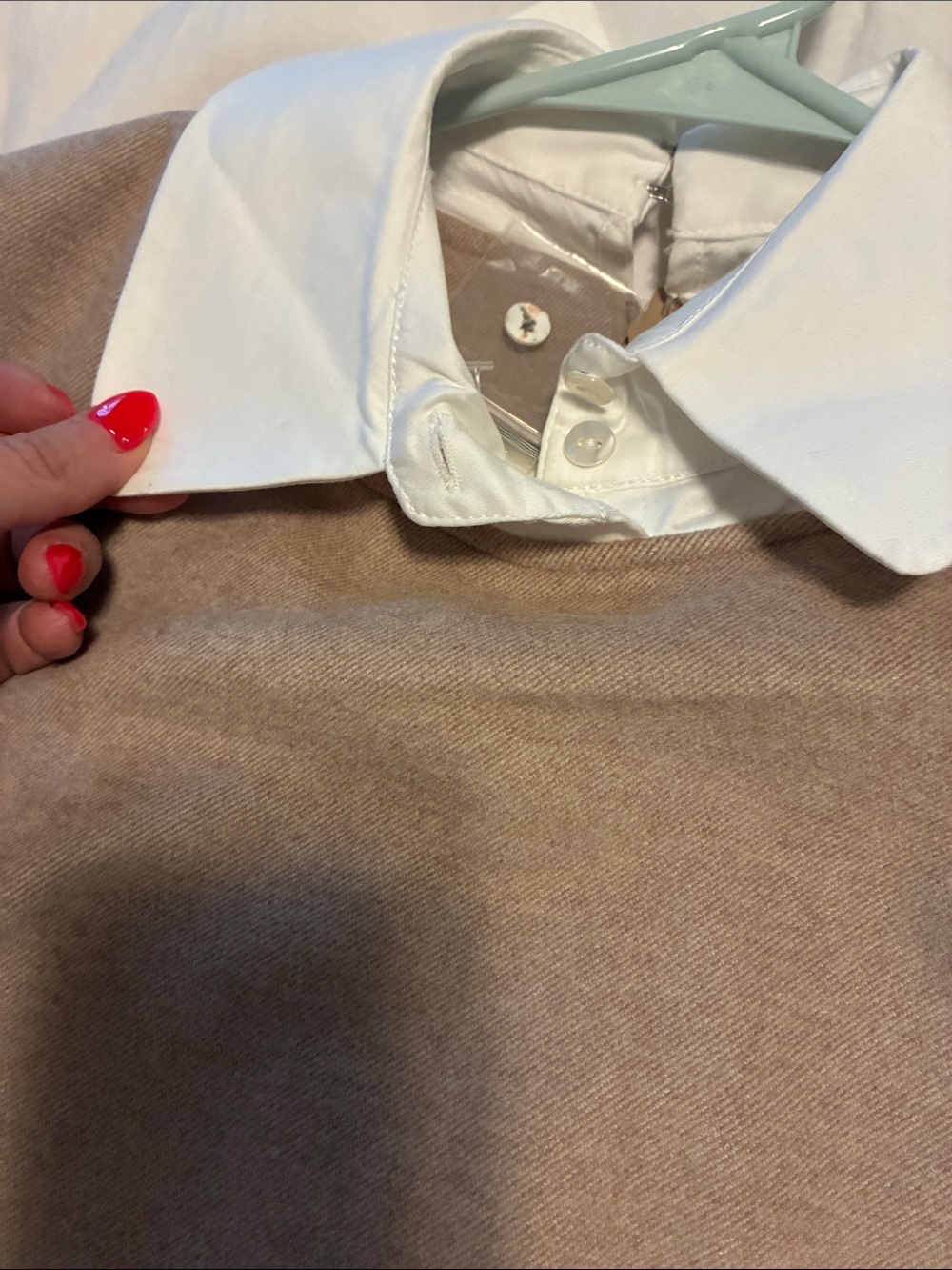 Tuckernuck Beige Long-Sleeve Dress with White Collar - Picture 8 of 8
